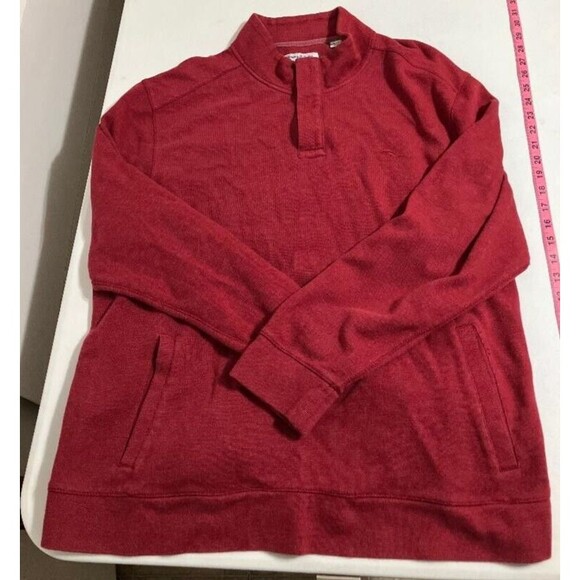 Tommy Bahama Sweater Men's XXL/TTG Long Sleeve 1/4 Zip Warm Pullover Dark Red - Picture 5 of 11